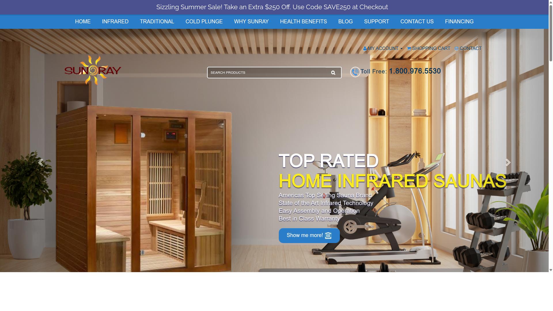 SunRay Saunas website